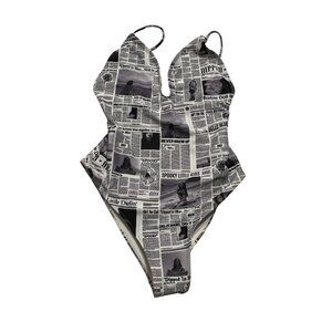 Dipped in Blue LUST ONE PIECE Swimsuit in OLD NEWS PRINT
